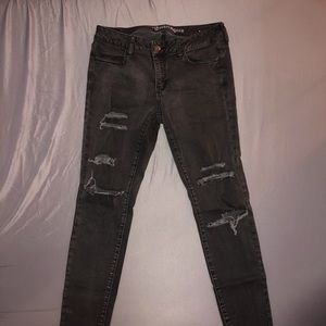 American Eagle Black Ripped Distressed Jegging 10